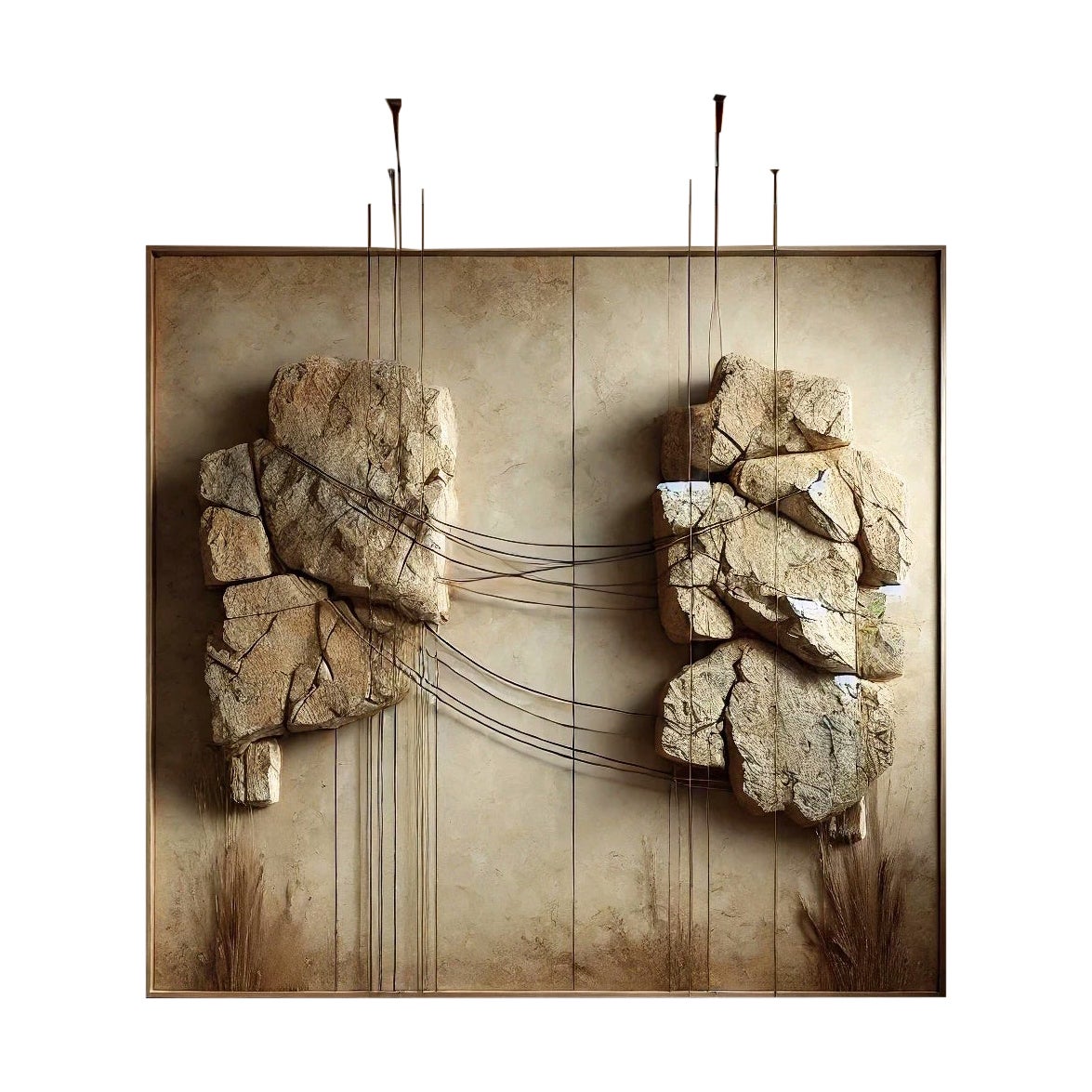 Écon Mural in Basalt Granite & Steel by Andres Monnier For Sale