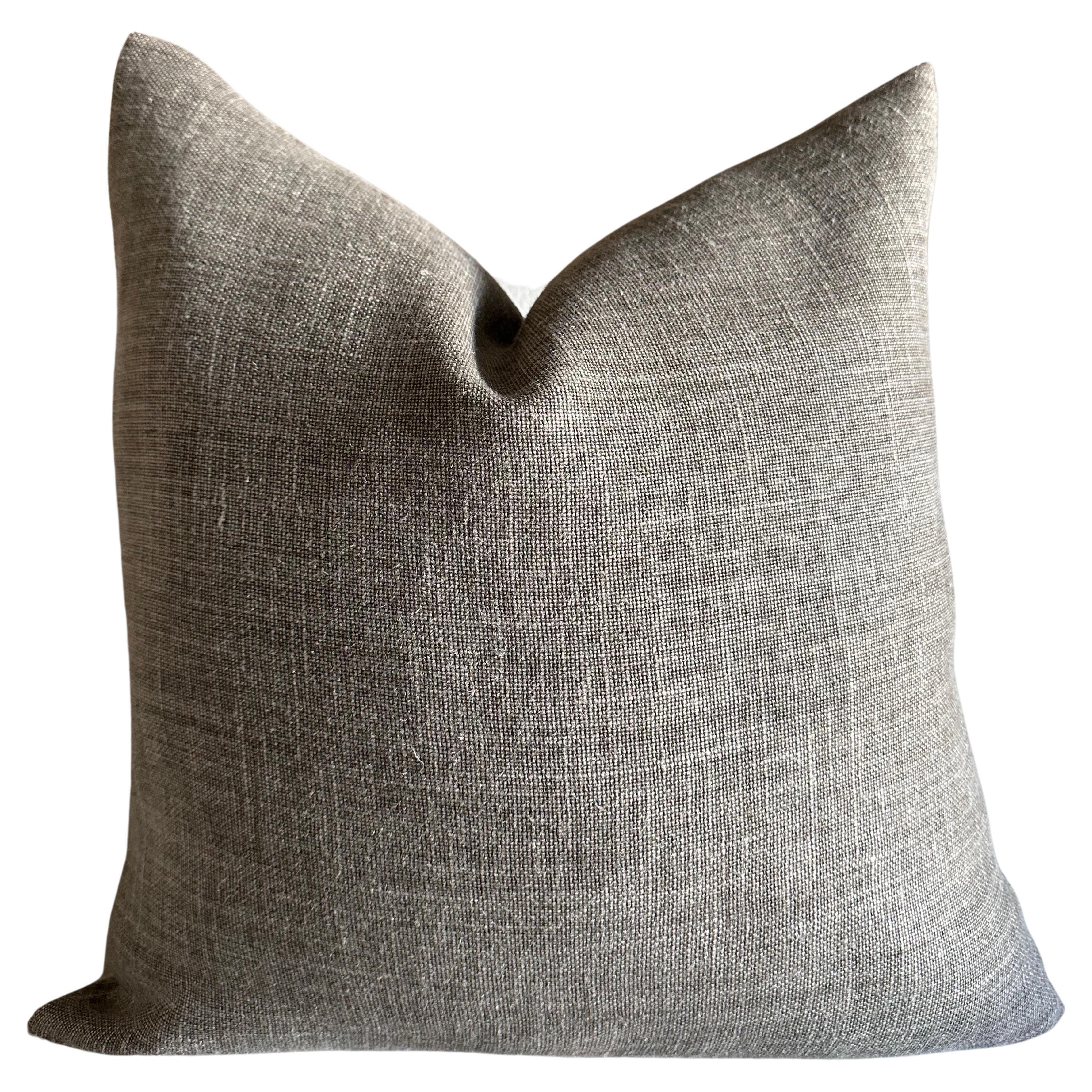 Ecorce Linen Pillow with Down Insert For Sale
