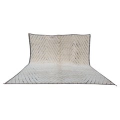 ÉCORCE PÂLE Tapis de laine berbère Moderne Tissé à la main Large Minimaliste Contemporain