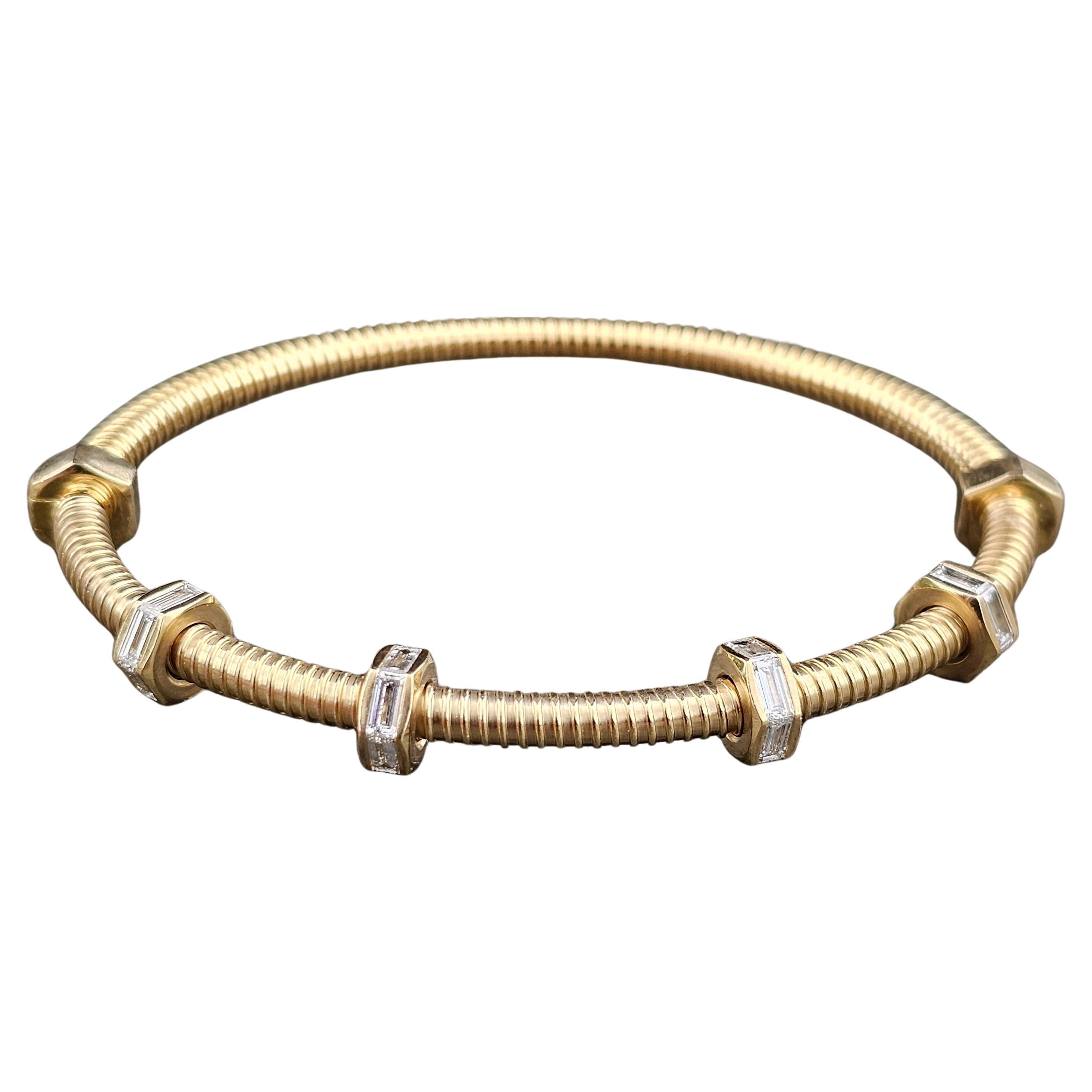 Ecrou De Cartier Diamond Bracelet Bangle 18k Rose Gold size 16 22300 retail