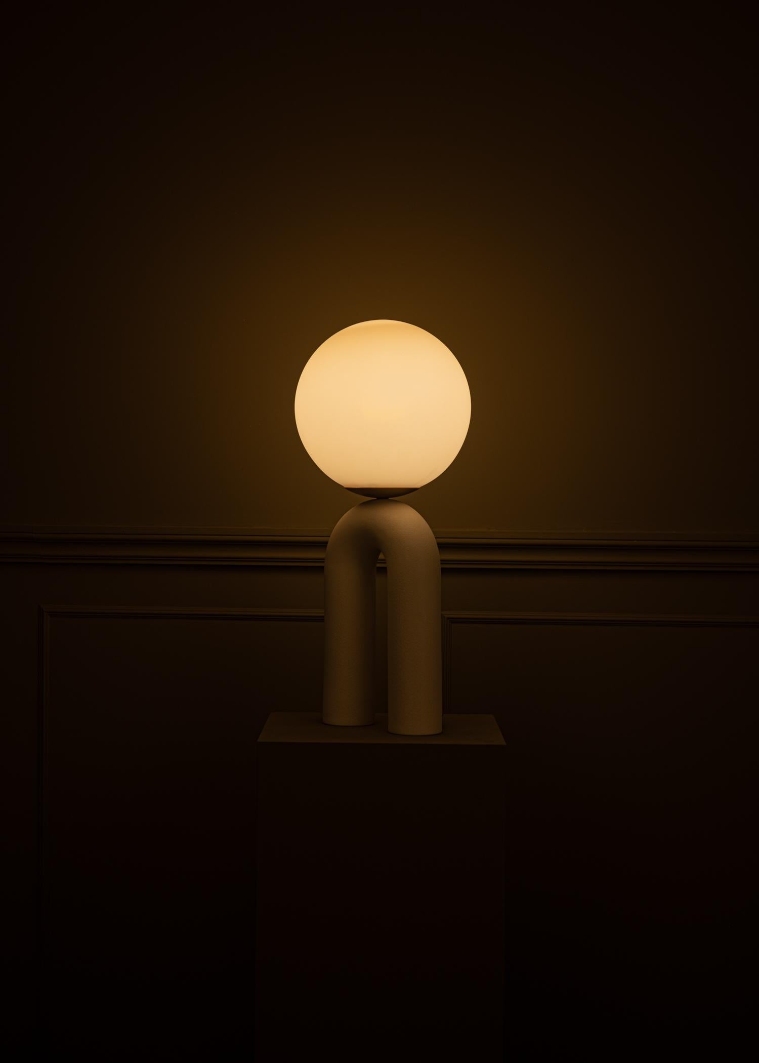 Other Ecru Ceramic and Brass Bebo Table Lamp by Simone & Marcel