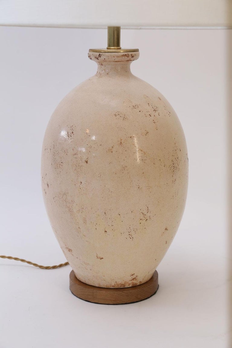 Ecru Ceramic Vase Lamp at 1stDibs