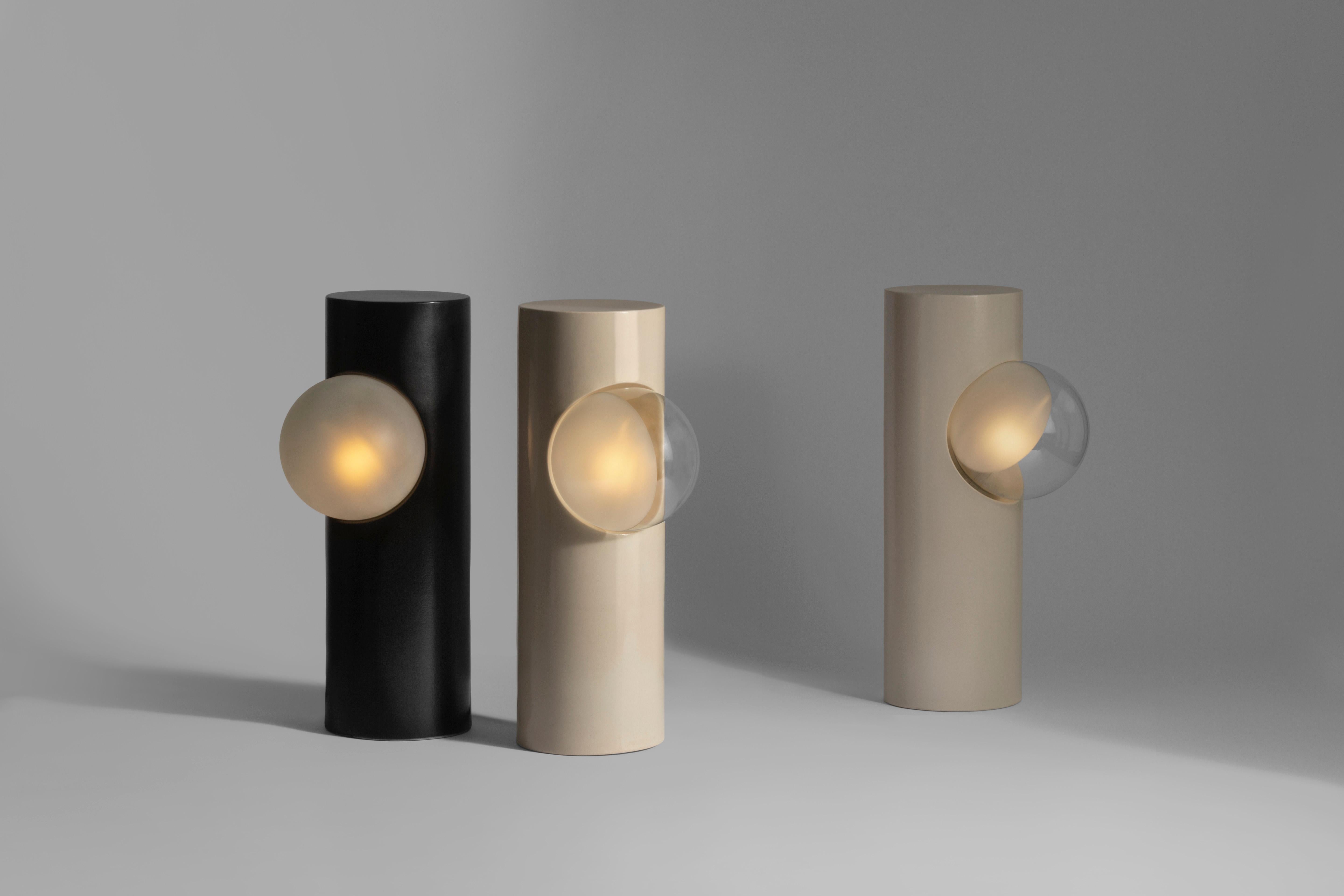 Mexican Ecru Gloss Post Lamp by Subject Bureaux For Sale