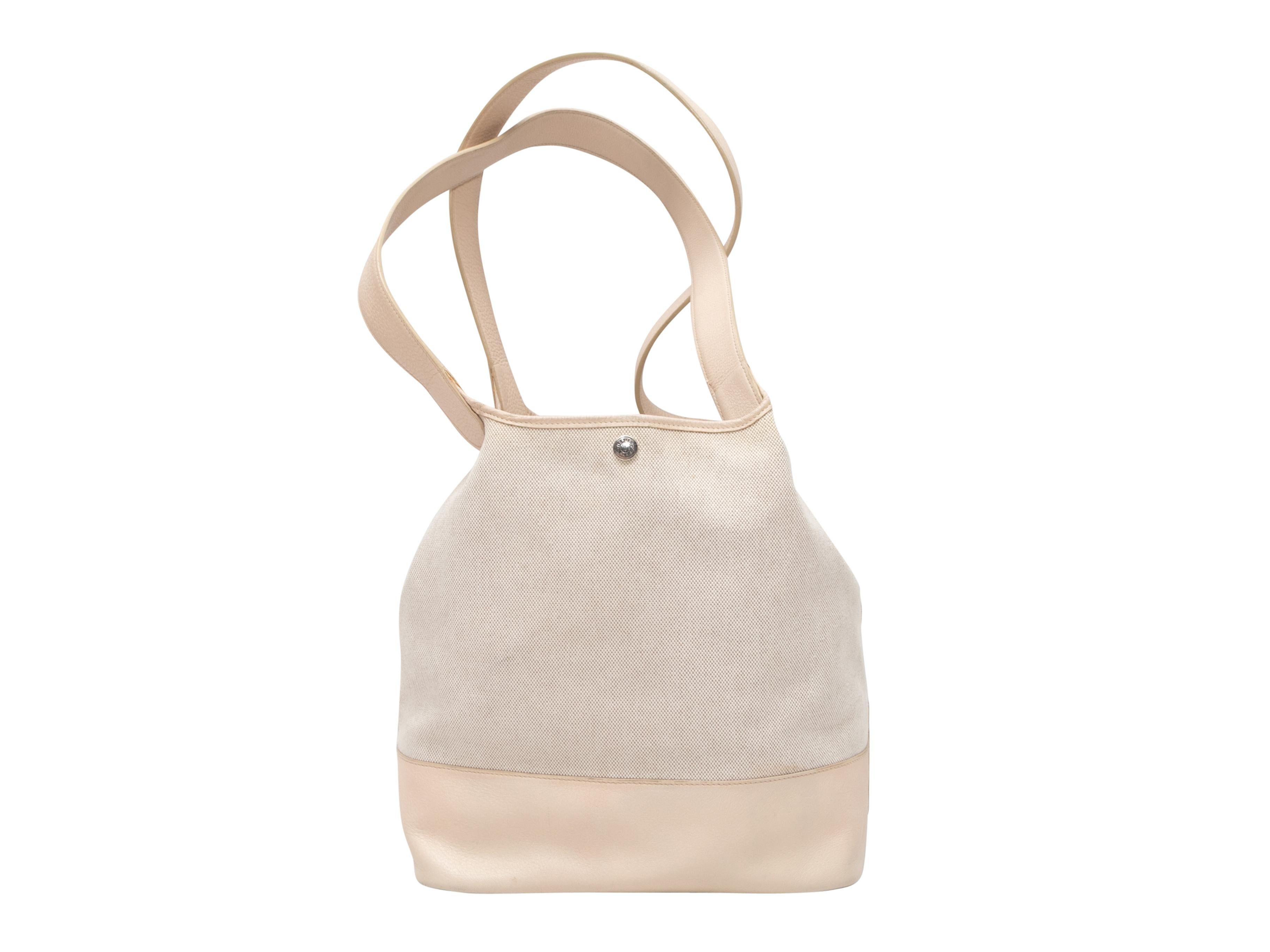 Beige Ecru Hermes 2007 Toile Picotin GM Bag