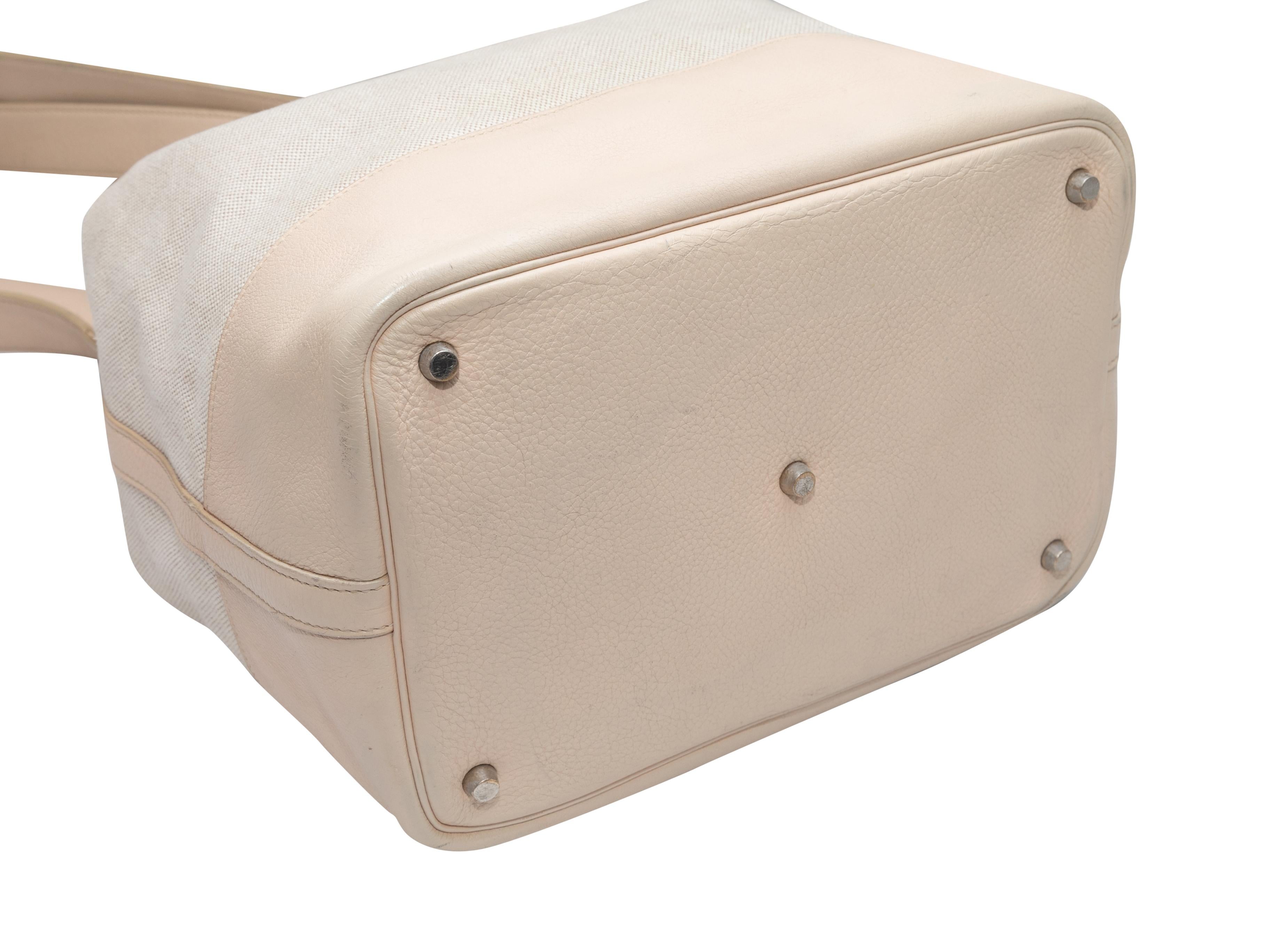 Ecru Hermes 2007 Toile Picotin GM Bag In Good Condition In New York, NY