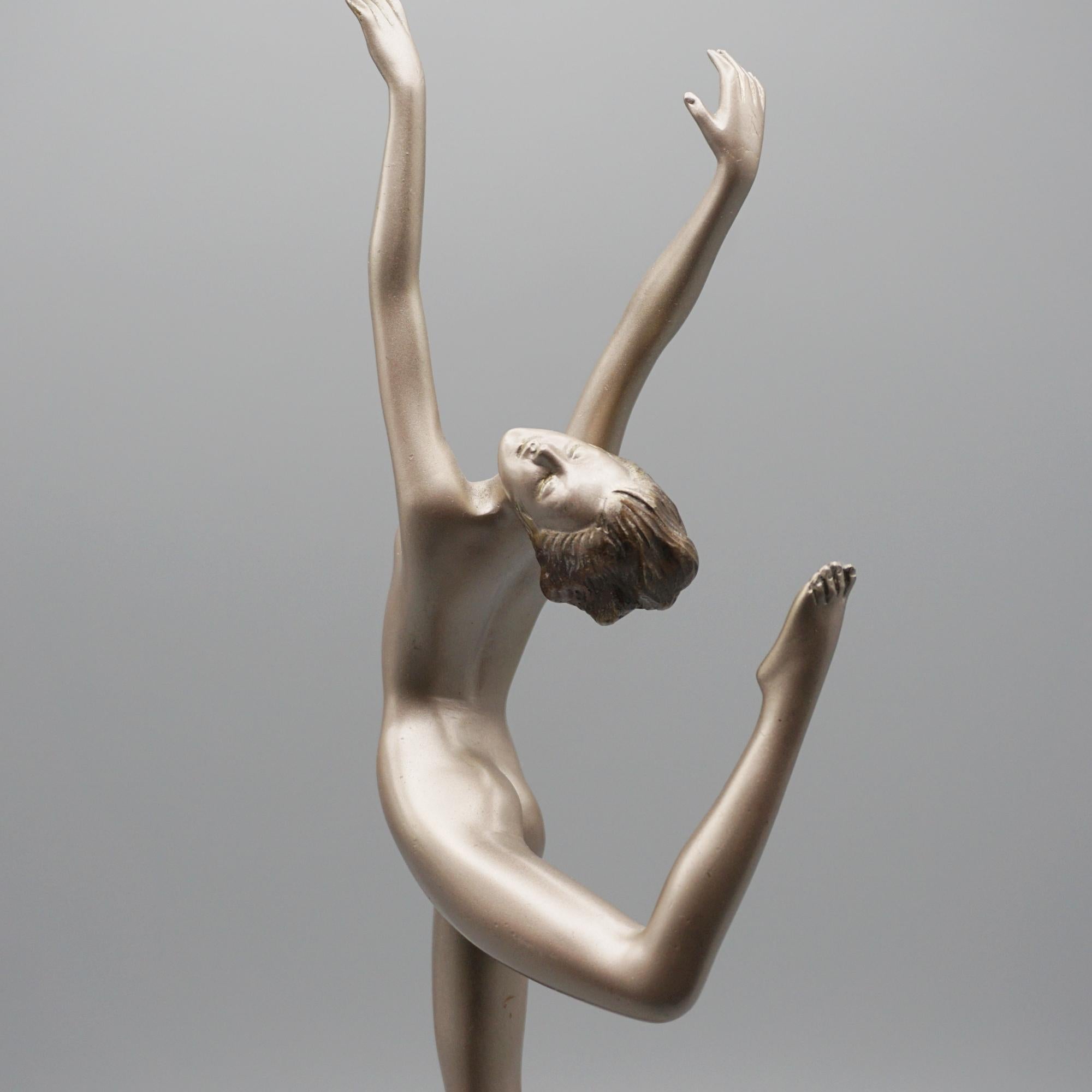 Bronzo Scultura in bronzo dipinto a freddo 'Ecstacy' Art Deco di Josef Lorenzl in vendita