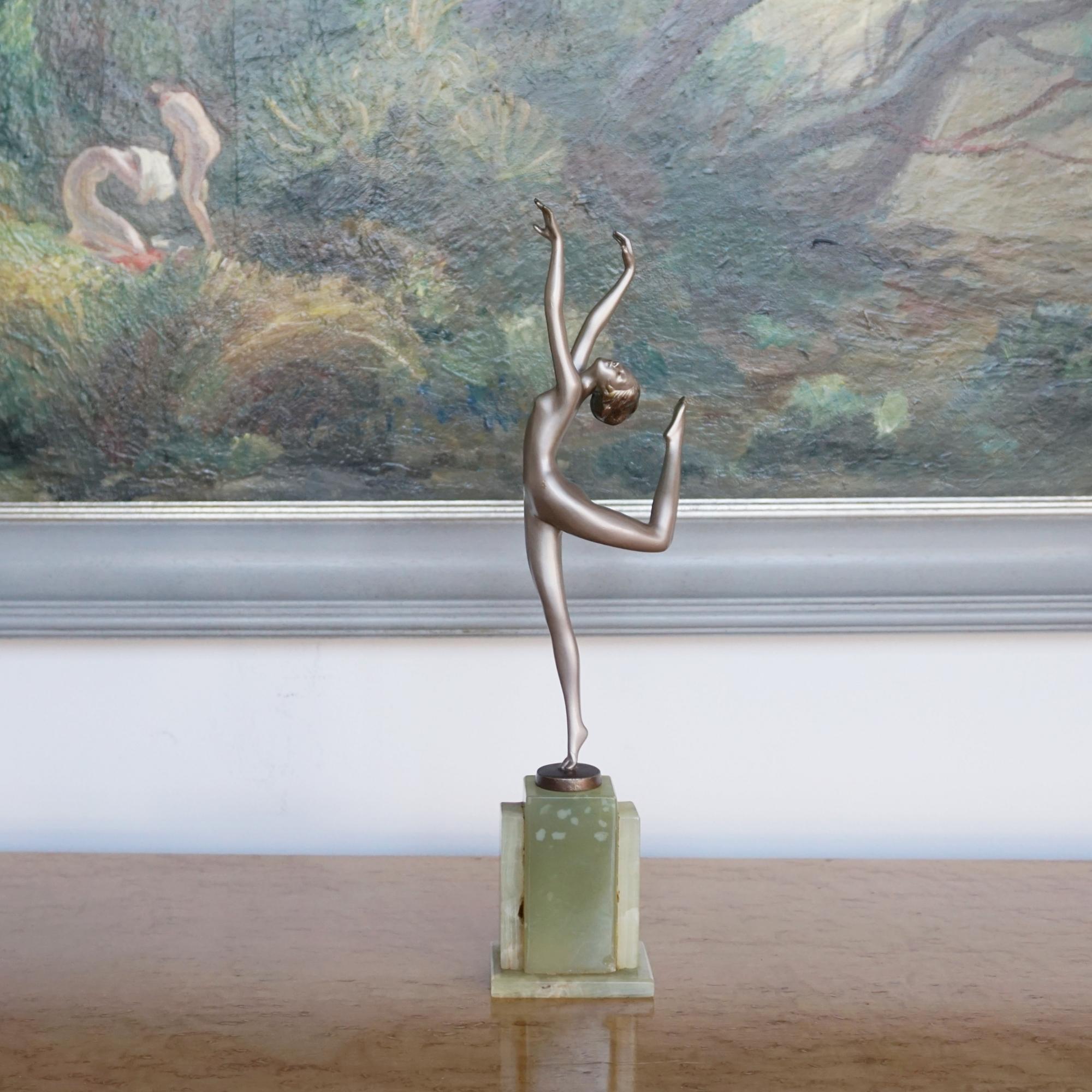 Scultura in bronzo dipinto a freddo 'Ecstacy' Art Deco di Josef Lorenzl in vendita 1