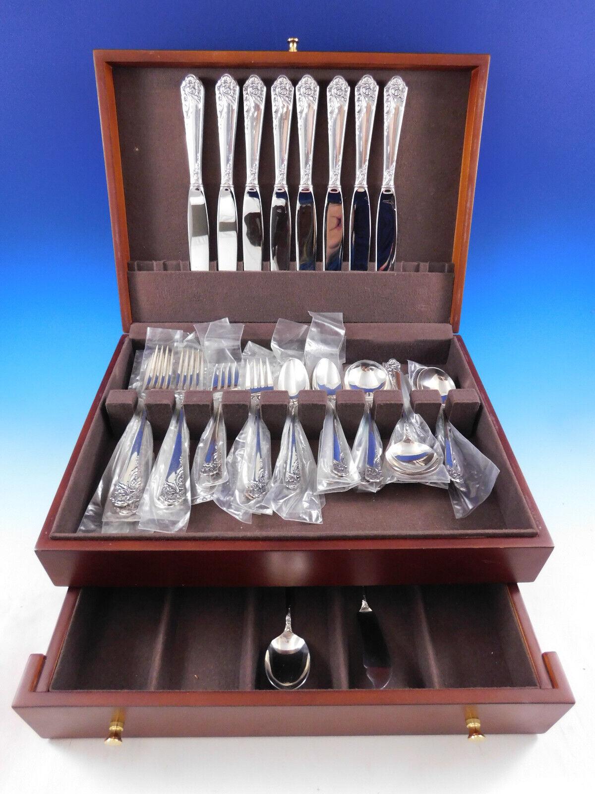 Ecstasy by Amston Sterling Silver Flatware Set for 8 Service 42 Pcs Dinner Size 1