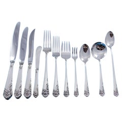 Ecstasy by Amston Sterling Silver Flatware Set for 12 Service 142 pc Dinner Size