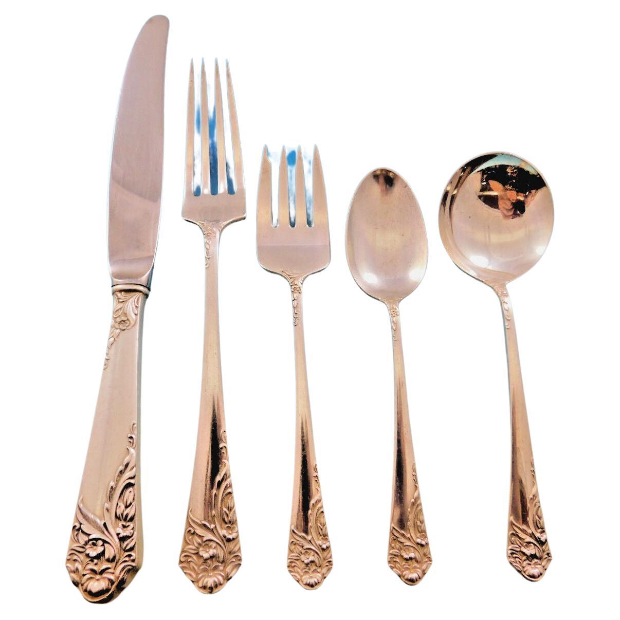 Ensemble de couverts en argent sterling pour 6 personnes 31 pièces, taille dîner Ecstasy par Amston