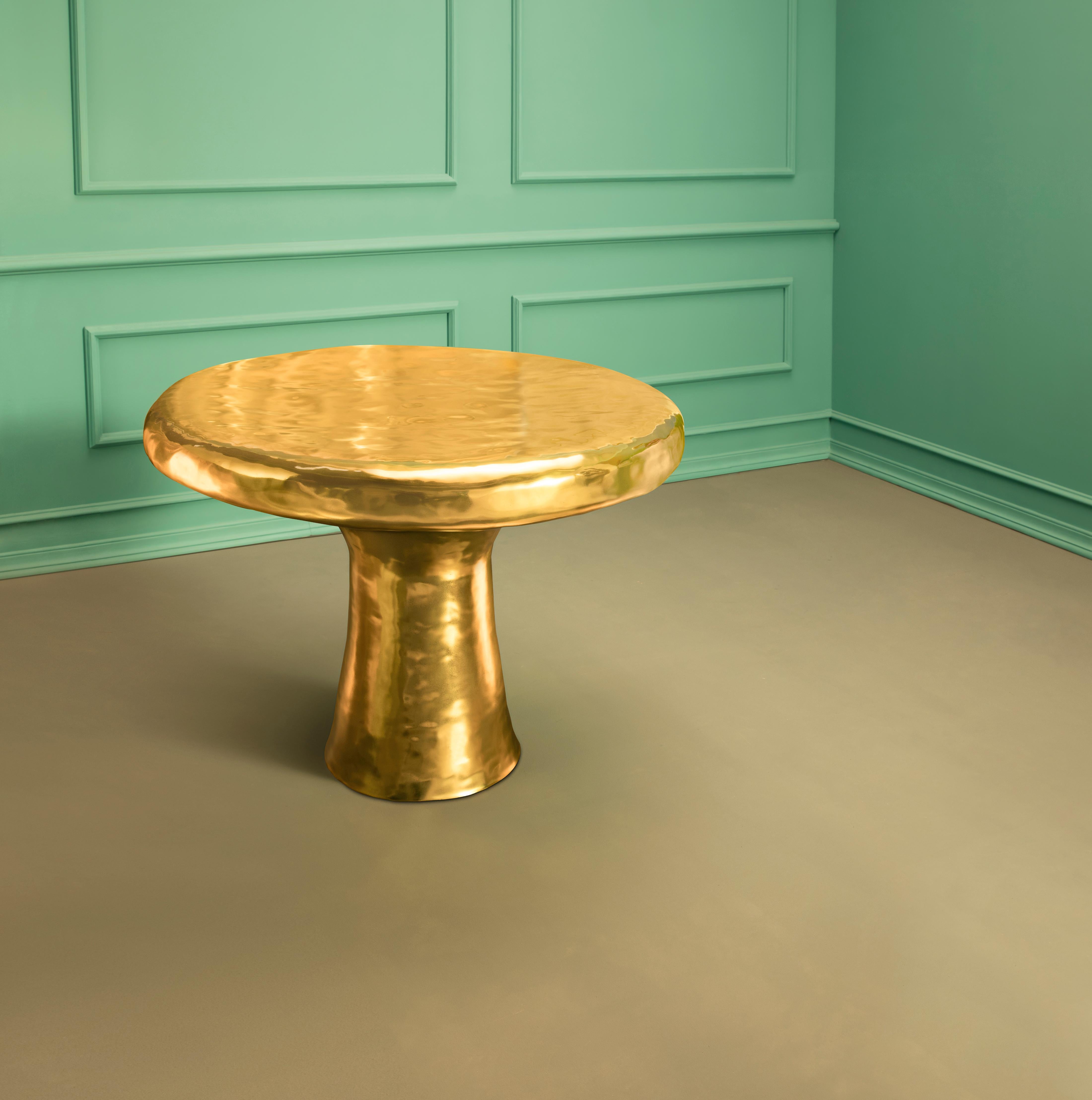 Modern Ecstasy Dining Table in Brass by Scarlet Splendour For Sale
