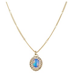 Ecstasy Heart Necklace with Opal and Diamonds