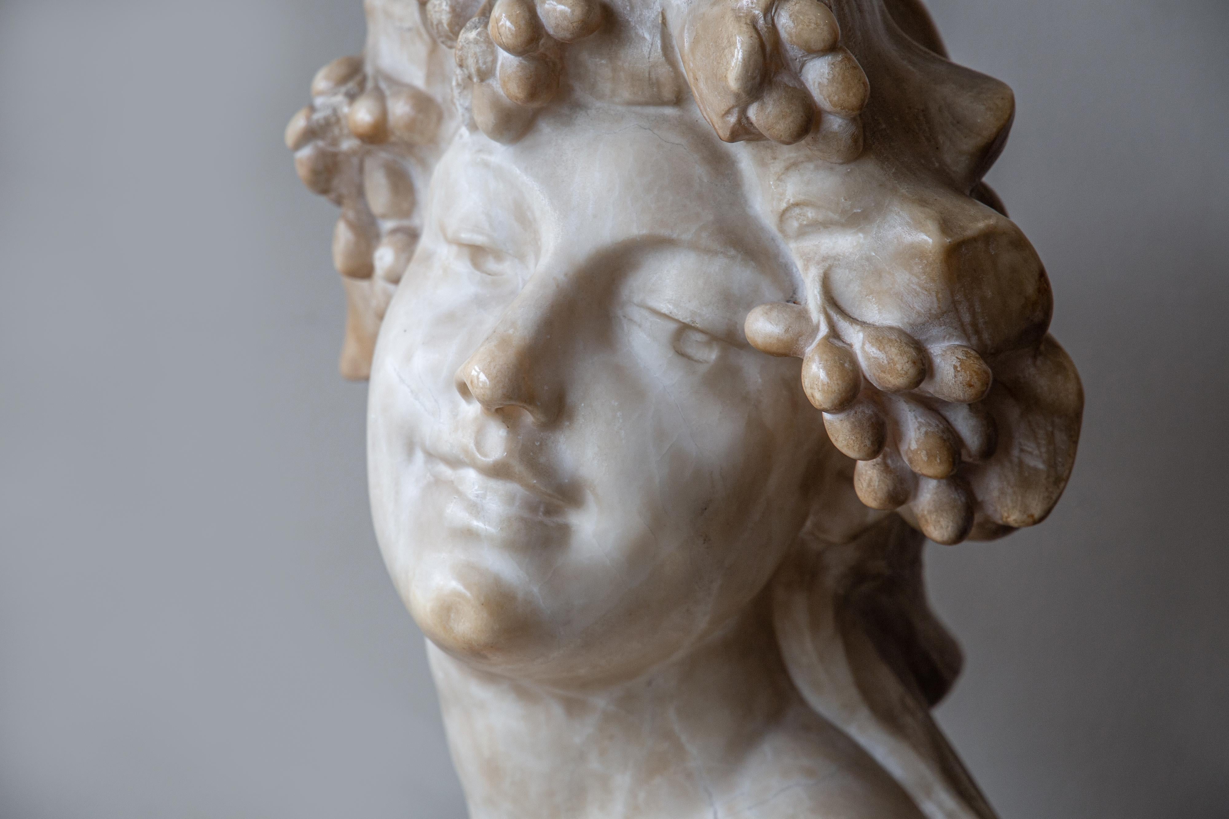 20th Century An Ecstatic Bacchanalian figure in alabaster by Jef Lambeaux, early 20th century