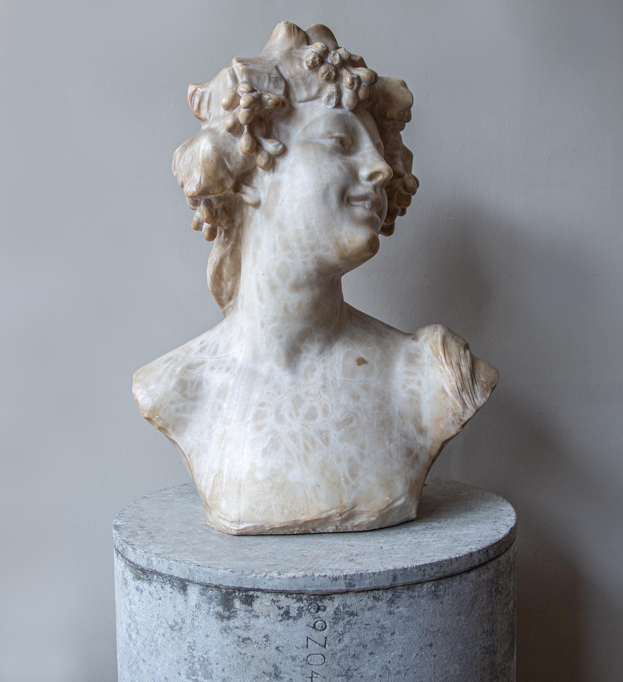 An Ecstatic Bacchanalian figure in alabaster by Jef Lambeaux, early 20th century 1