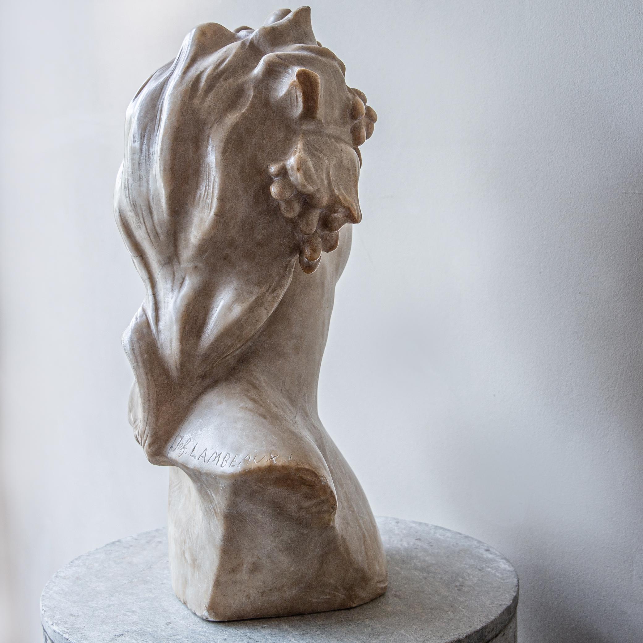 An Ecstatic Bacchanalian figure in alabaster by Jef Lambeaux, early 20th century 2