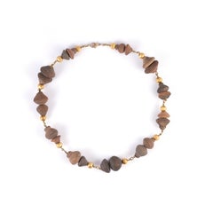 Sylva & Cie Ecuadorian Ceramic Bead Necklace with 18k Yellow Gold Beads