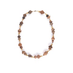 Sylva & Cie Ecuadorian Ceramic Bead Necklace with 18k Yellow Gold Beads