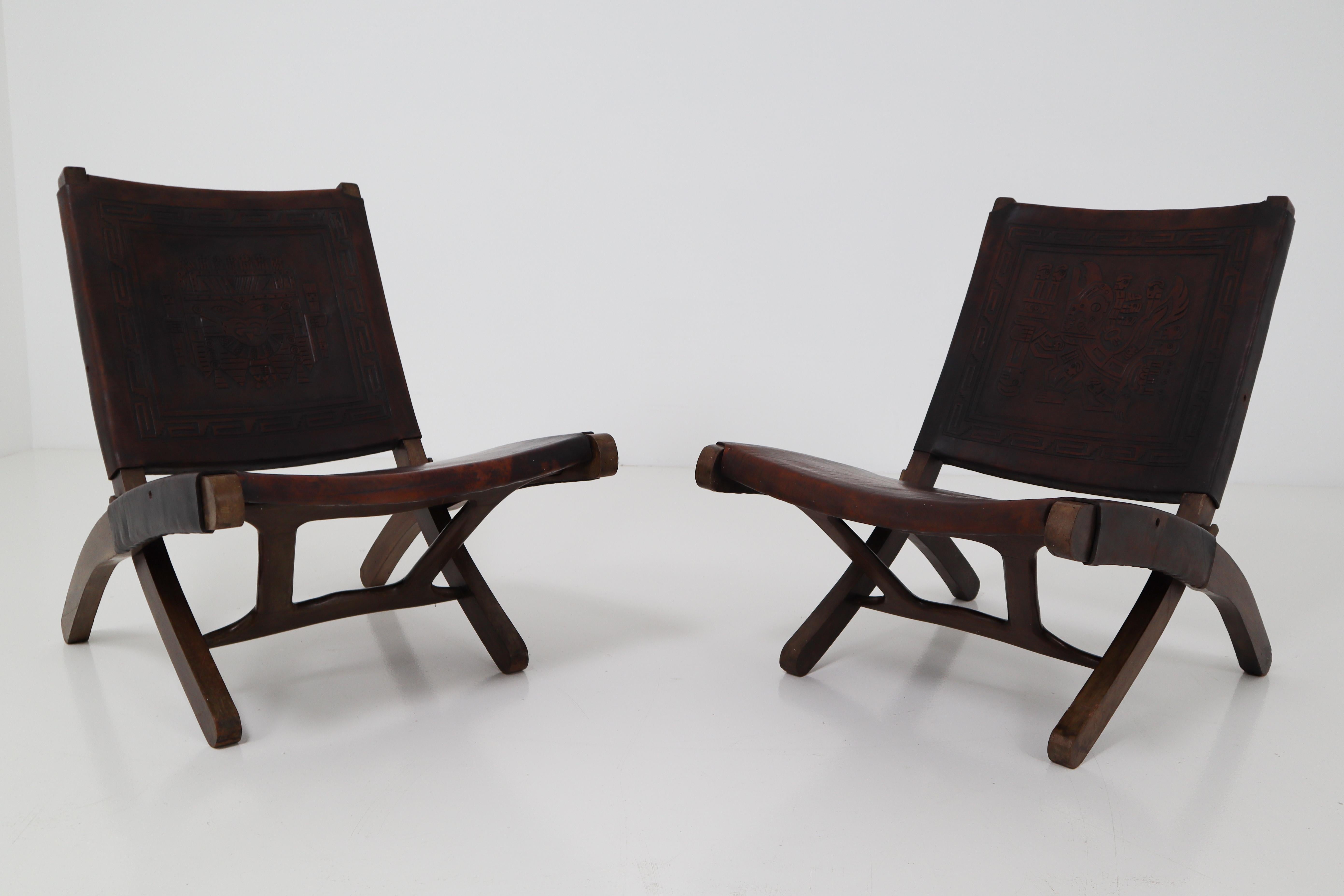 Ecuadorean Ecuadorian Folding Chairs by Angel Pazmino for Muebles De Estilo