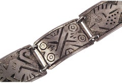 Ecuadorian Primitive Silver Panel Bracelet