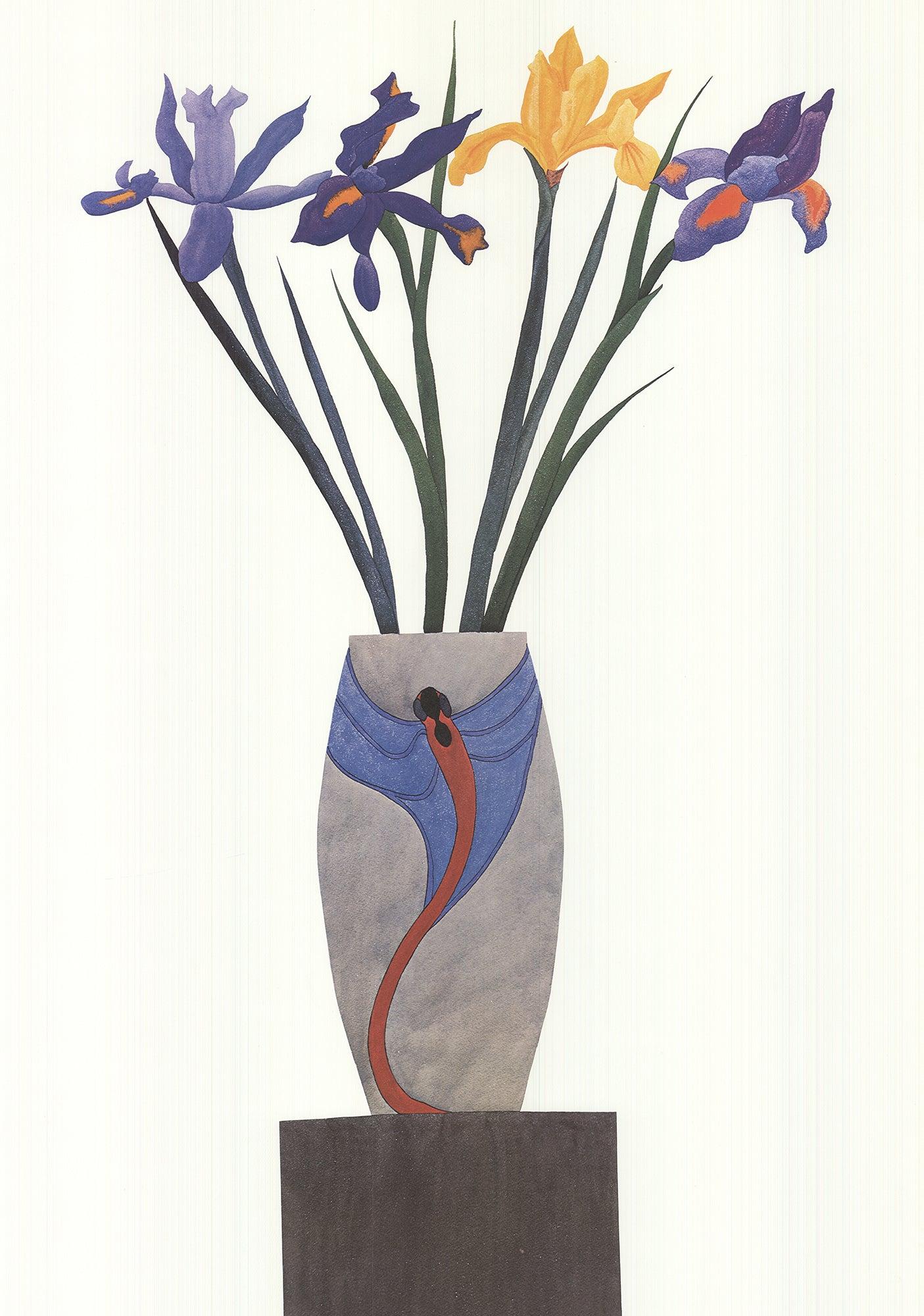 Ed Baynard 'Flowers in Vase on Black Stand' 1980- Vintage For Sale 1