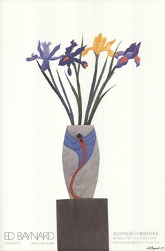 Ed Baynard 'Flowers in Vase on Black Stand' 1980- Vintage