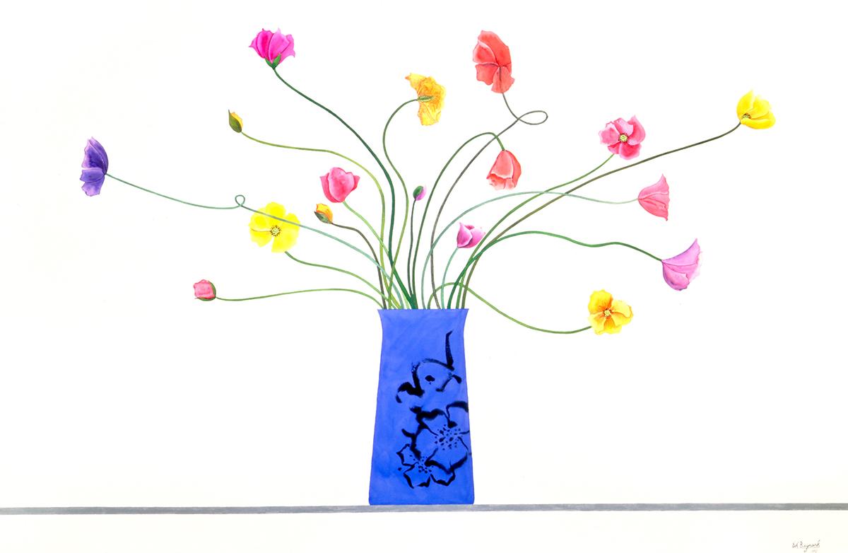 "The Italian Poppies" by Ed Baynard (Flowers, White, Abstract, Still life)