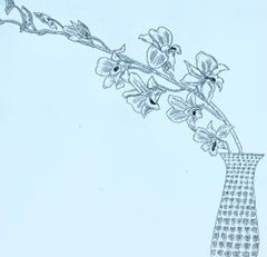 Zen Minimalist Flowers Etching American Modernist Ed Baynard Pop Art Print
