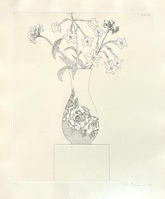 Zen Minimalist Blumen Radierung Amerikanischer Modernist Ed Baynard Pop Art Druck