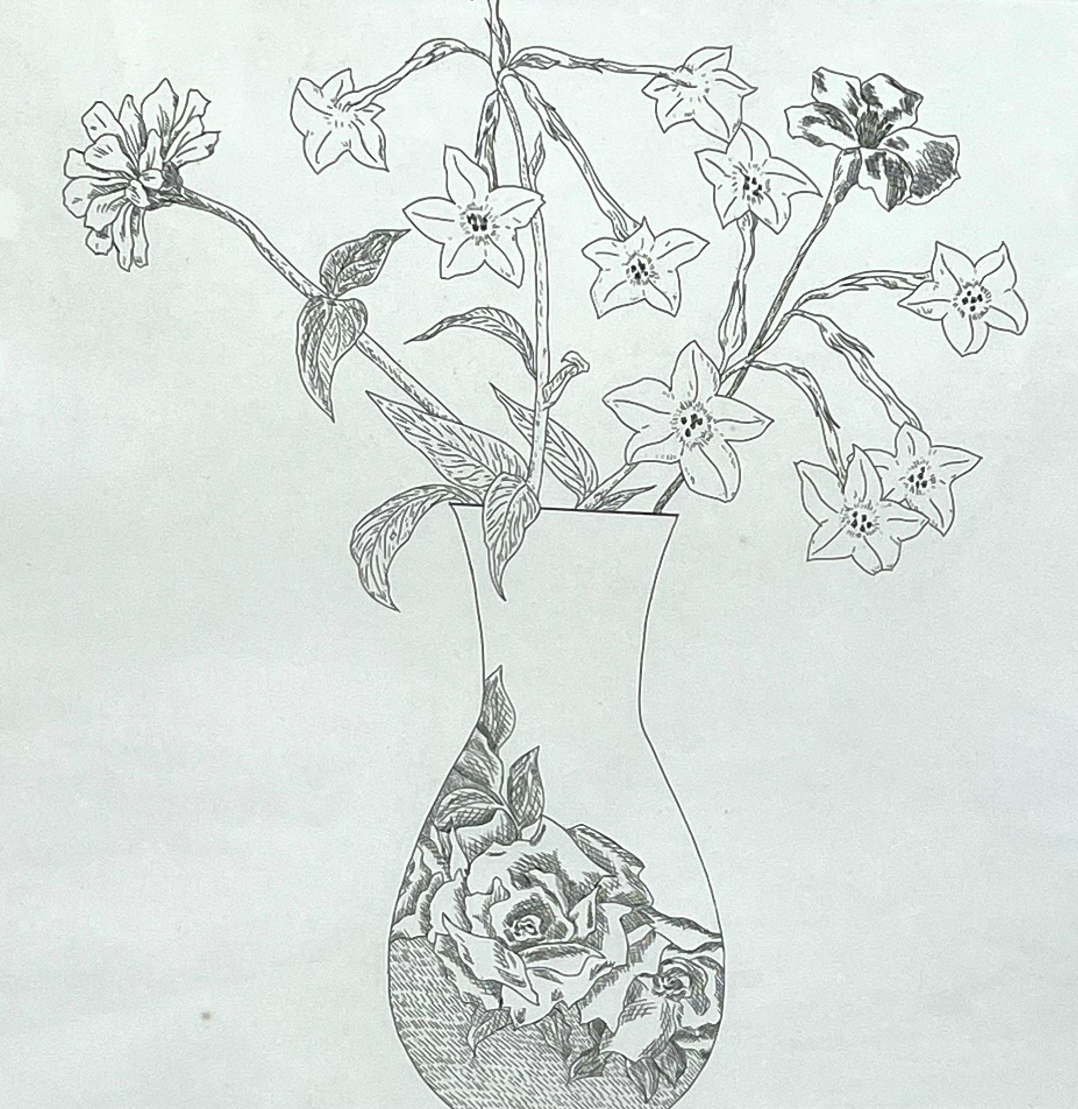Zen Minimalistische Blumen-Radierung, amerikanische Moderne, Ed Baynard, Pop-Art-Druck im Angebot 2