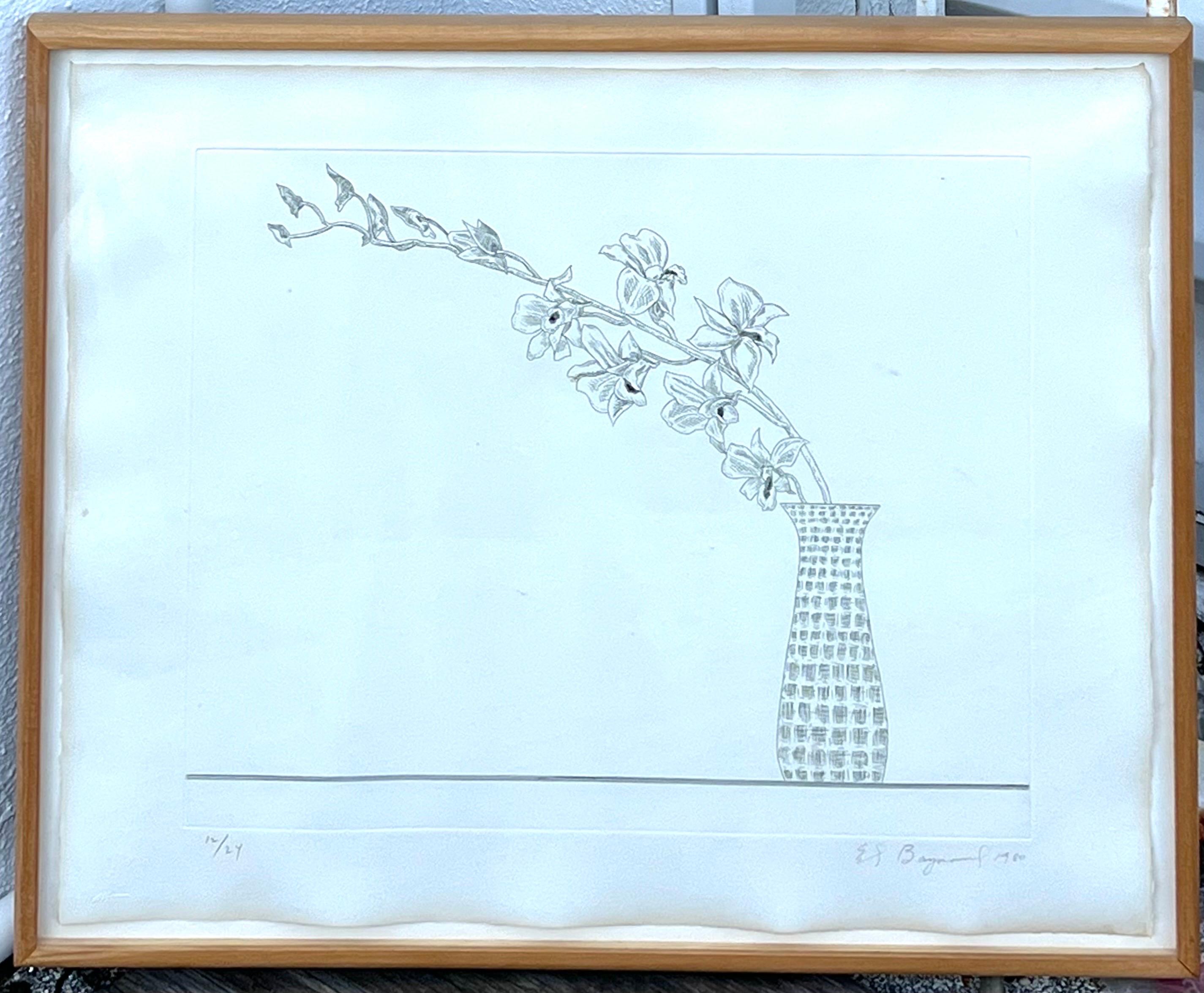 Flores Zen Minimalistas Aguafuerte Modernista Americano Ed Baynard Pop Art Print en venta 4
