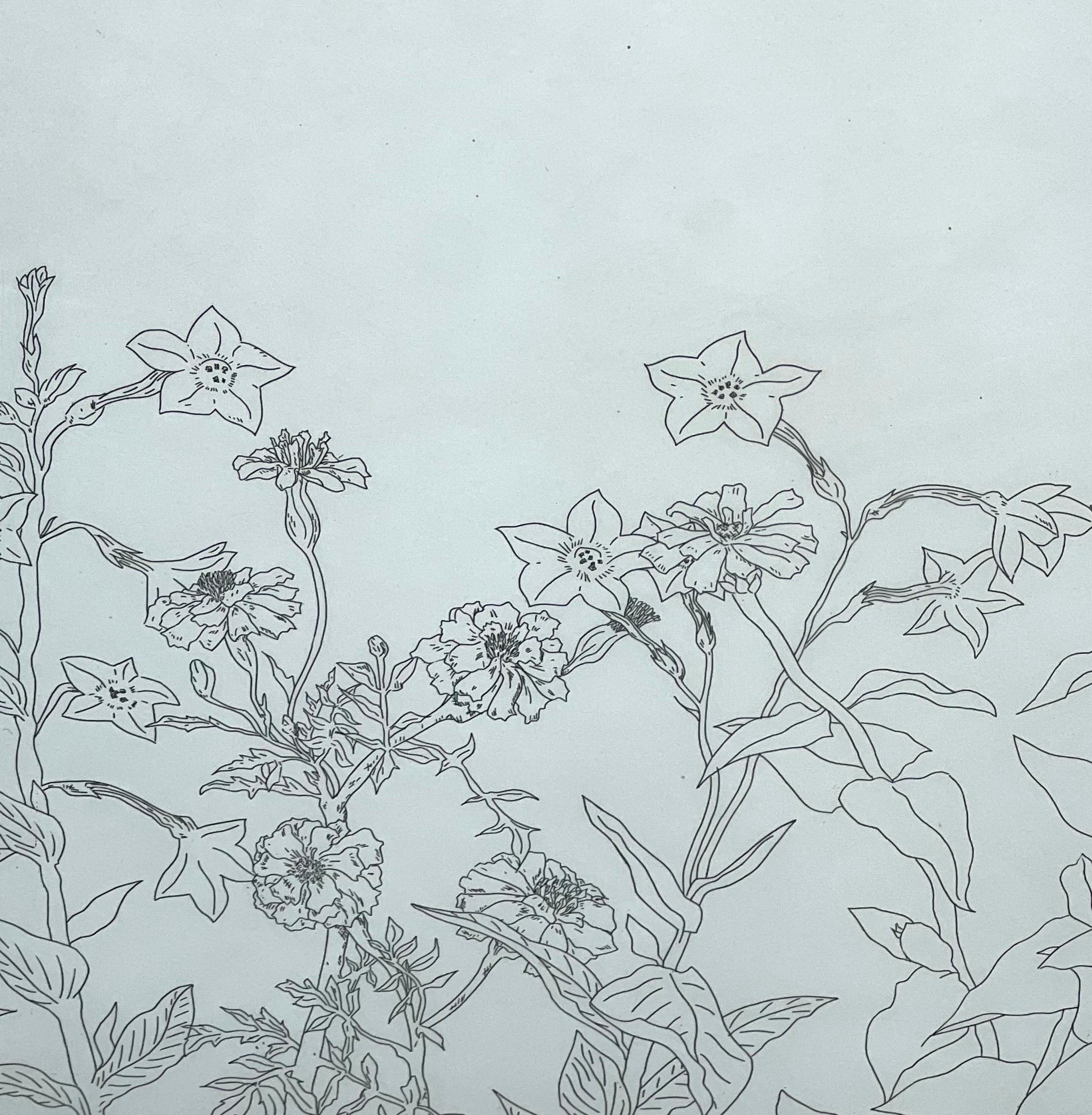 Zen Minimalistische Blumen-Radierung, amerikanische Moderne, Ed Baynard, Pop-Art-Druck im Angebot 4
