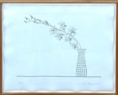 Zen Minimalist Flowers Etching American Modernist Ed Baynard Pop Art Print