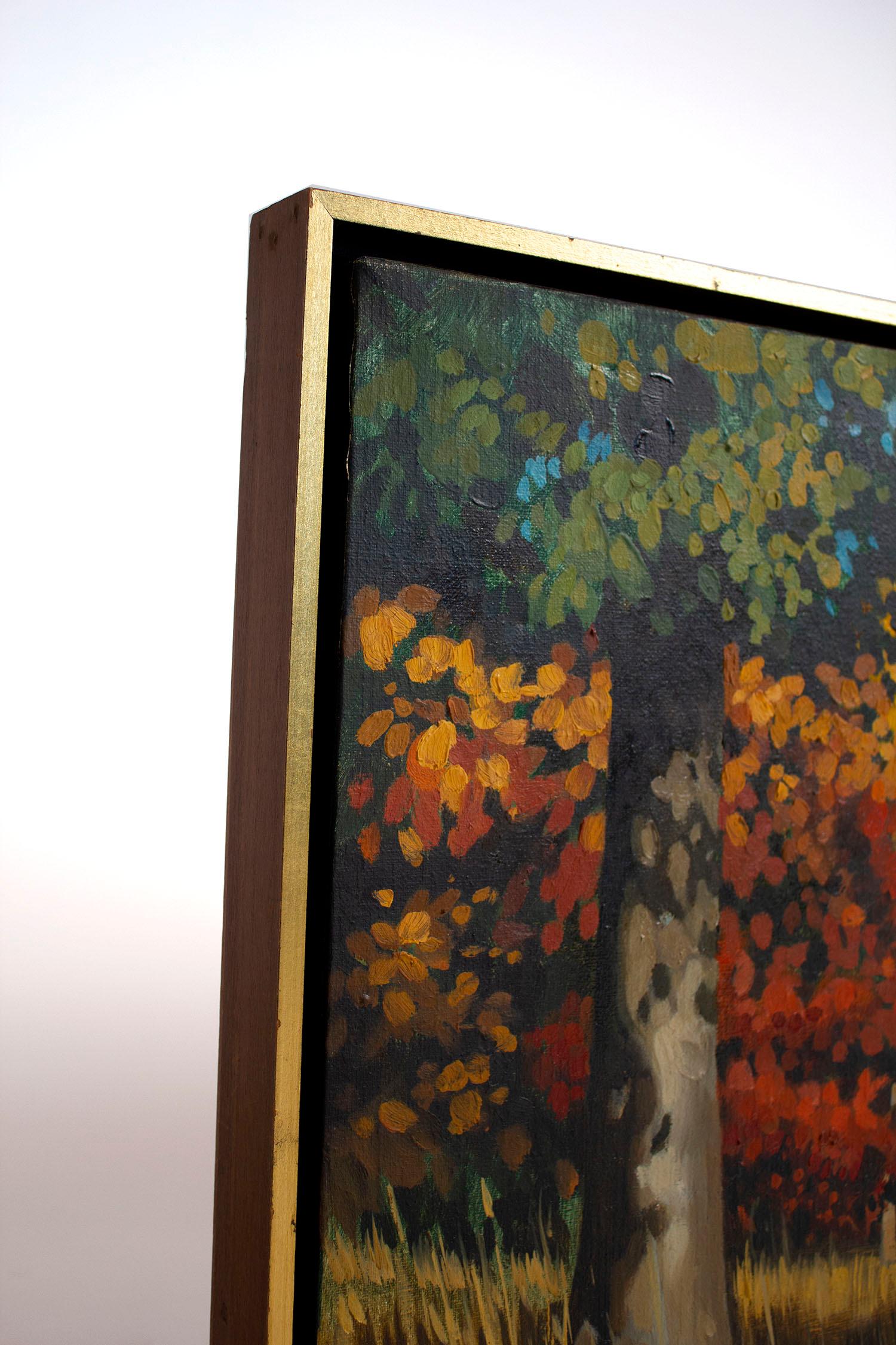 Ed Bearden Olio su tela 'Edge of the Wood in Fall' 1974 Artista texano In condizioni buone a Dallas, TX