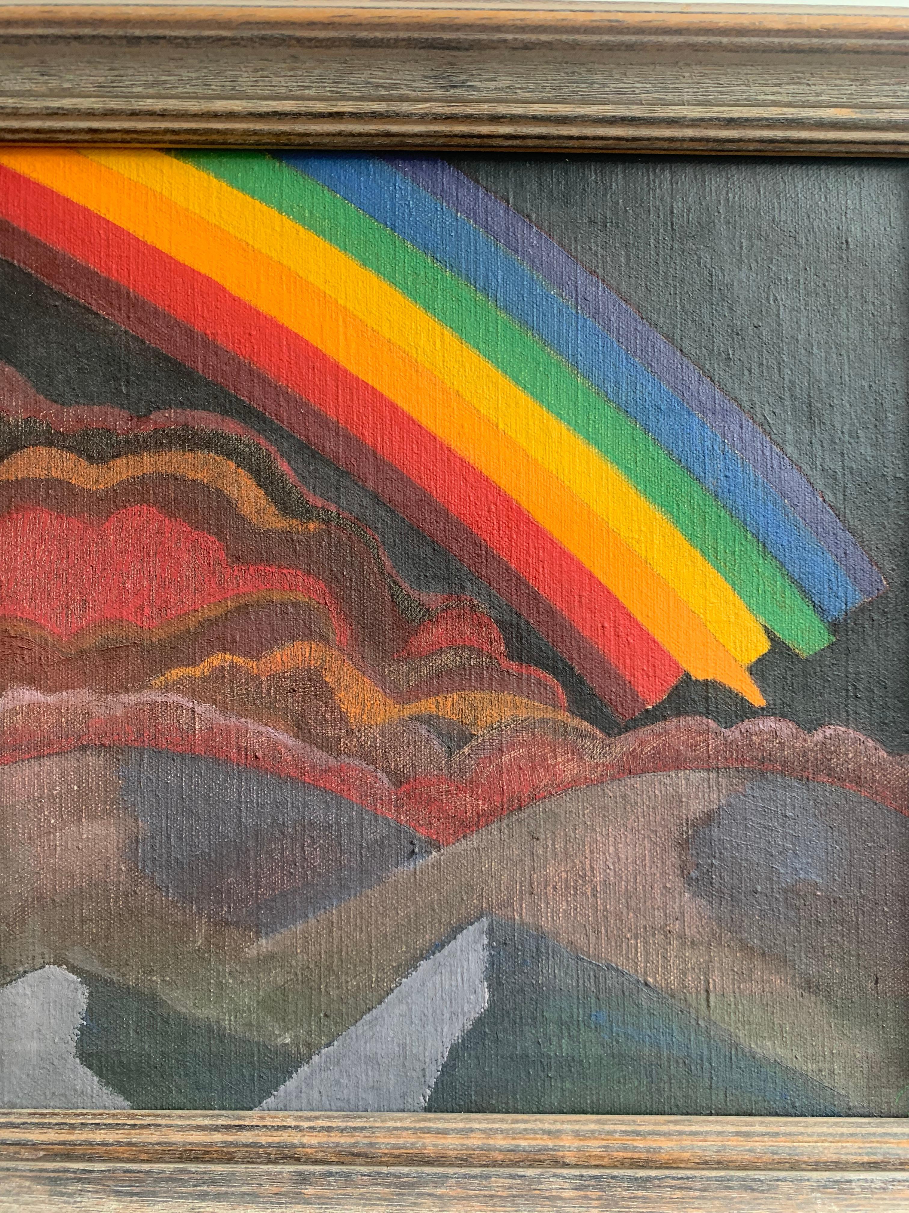 American Ed Beardsley Painting “Midnight Rainbow”, 1980, Signed and Framed