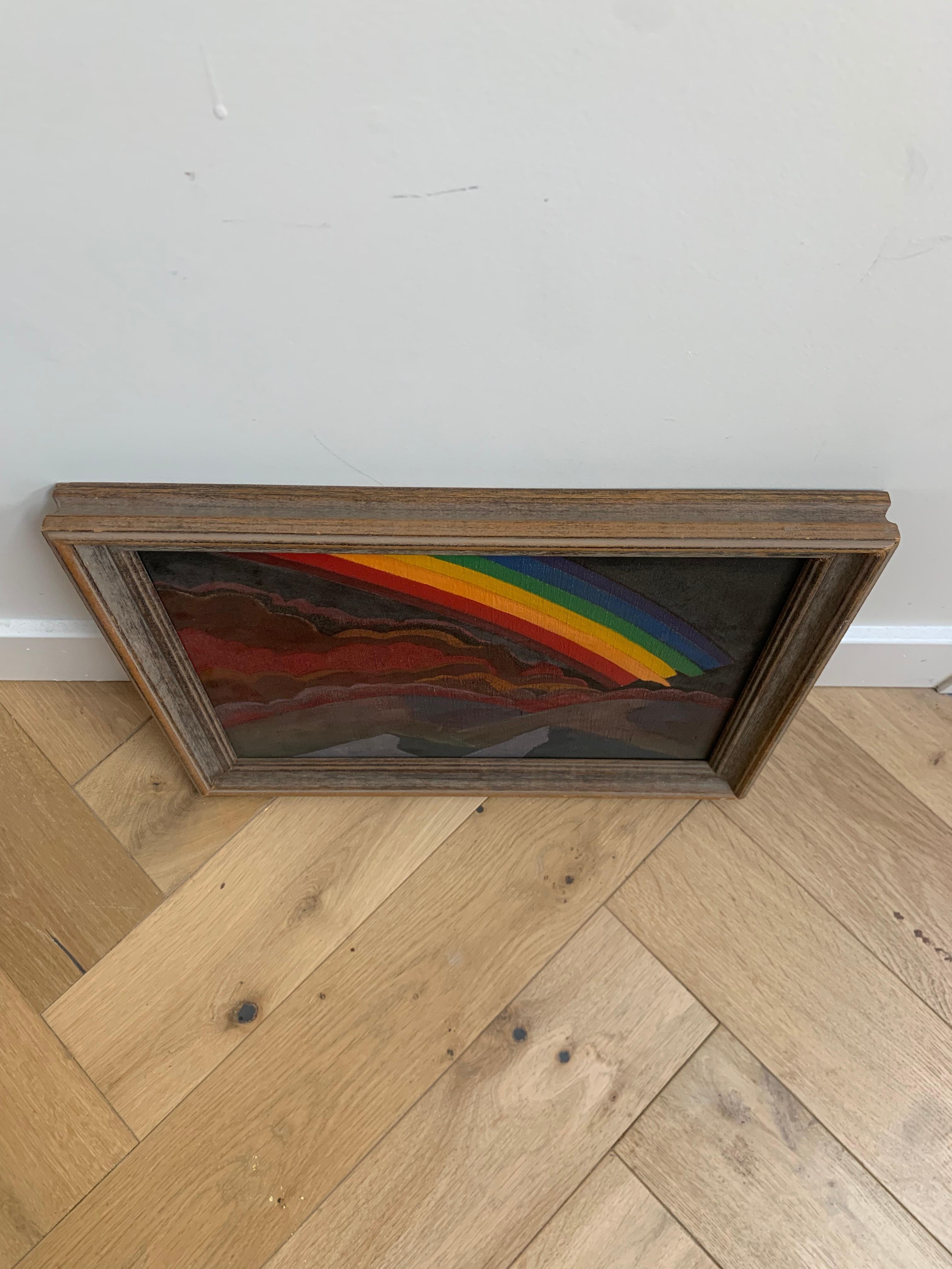 Late 20th Century Ed Beardsley Painting “Midnight Rainbow”, 1980, Signed and Framed
