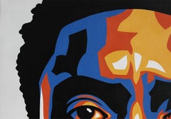 Chadwick Boseman “Black Panther” Teal, Blue, Orange, and Yellow Modern Portrait