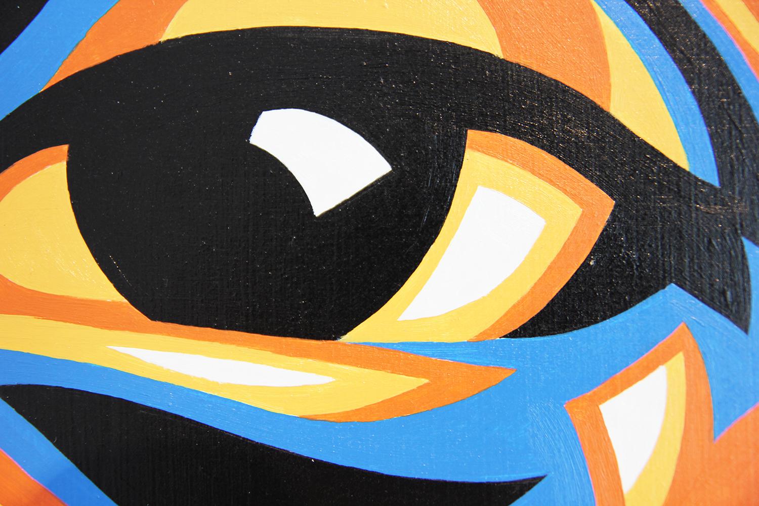 Chadwick Boseman “Black Panther” Teal, Blue, Orange, and Yellow Modern Portrait 2
