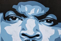 “Ice Cube” Black, Grey, and Brown Toned Cotemporary Abstract Portrait Painting