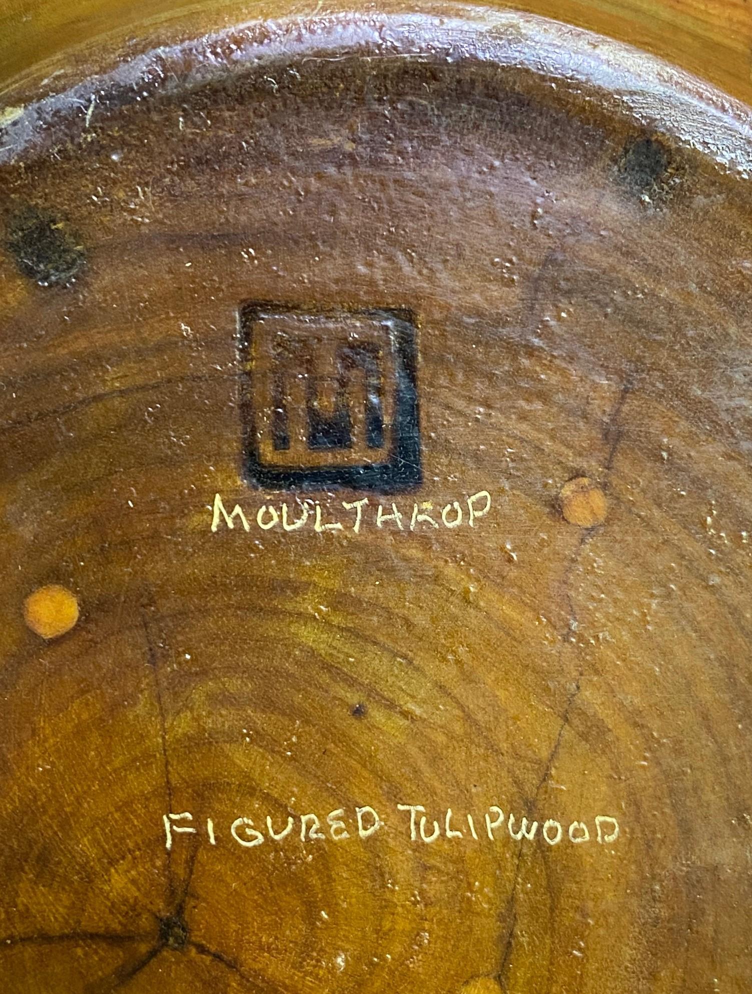 Ed Edward Moulthrop Signed Large Turned Figured Tulipwood Centerpiece Art Bowl For Sale 8