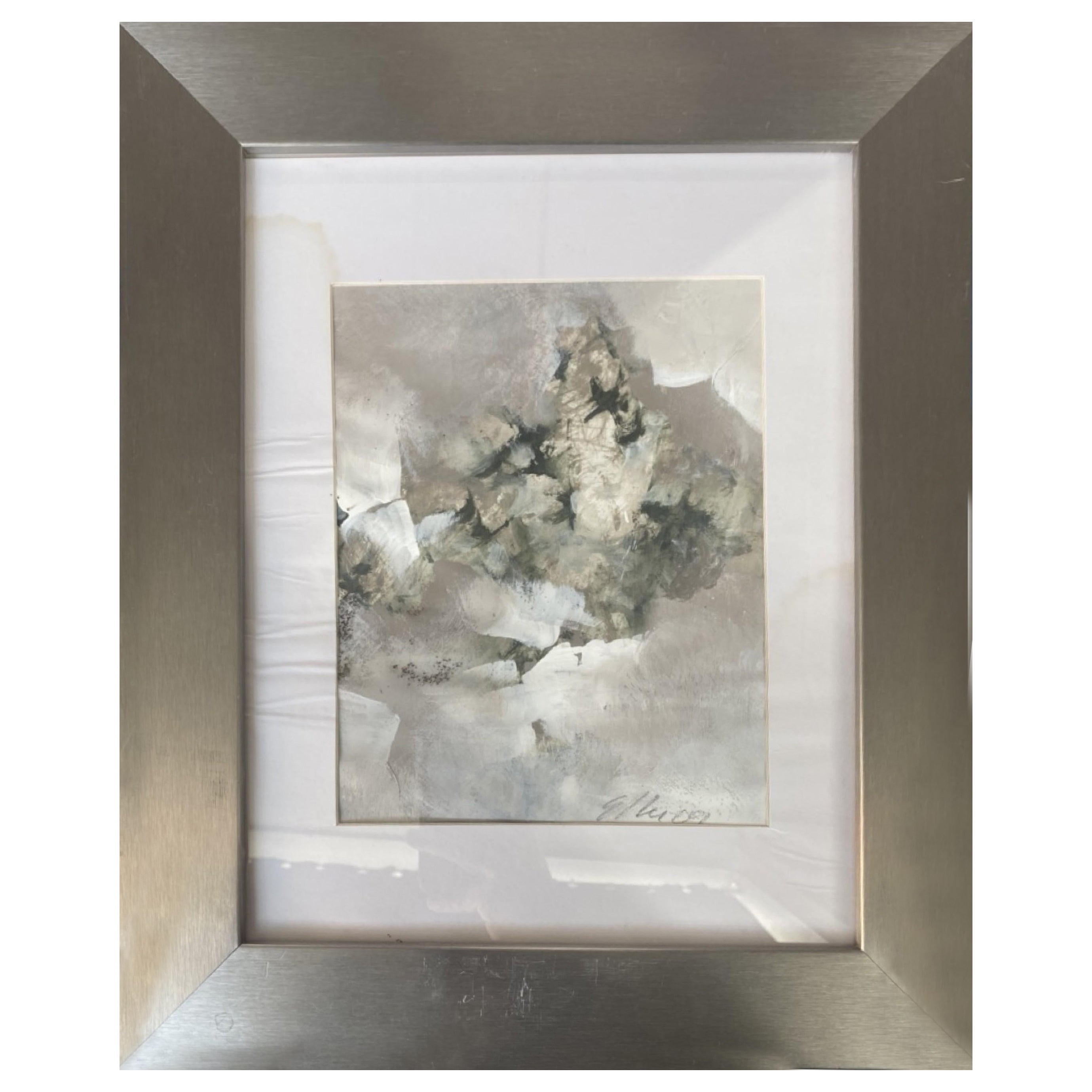 Ed Eller Contemporary American Dark Gray Abstract Painting For Sale