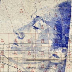 „Los Angeles II“ von Ed Fairburn, Plakatdruck in limitierter Auflage, Porträt einer Frau