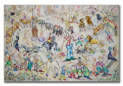 Large Original 6.5-Foot Framed Abstract Oil Painting on Canvas by Ed Gilliam