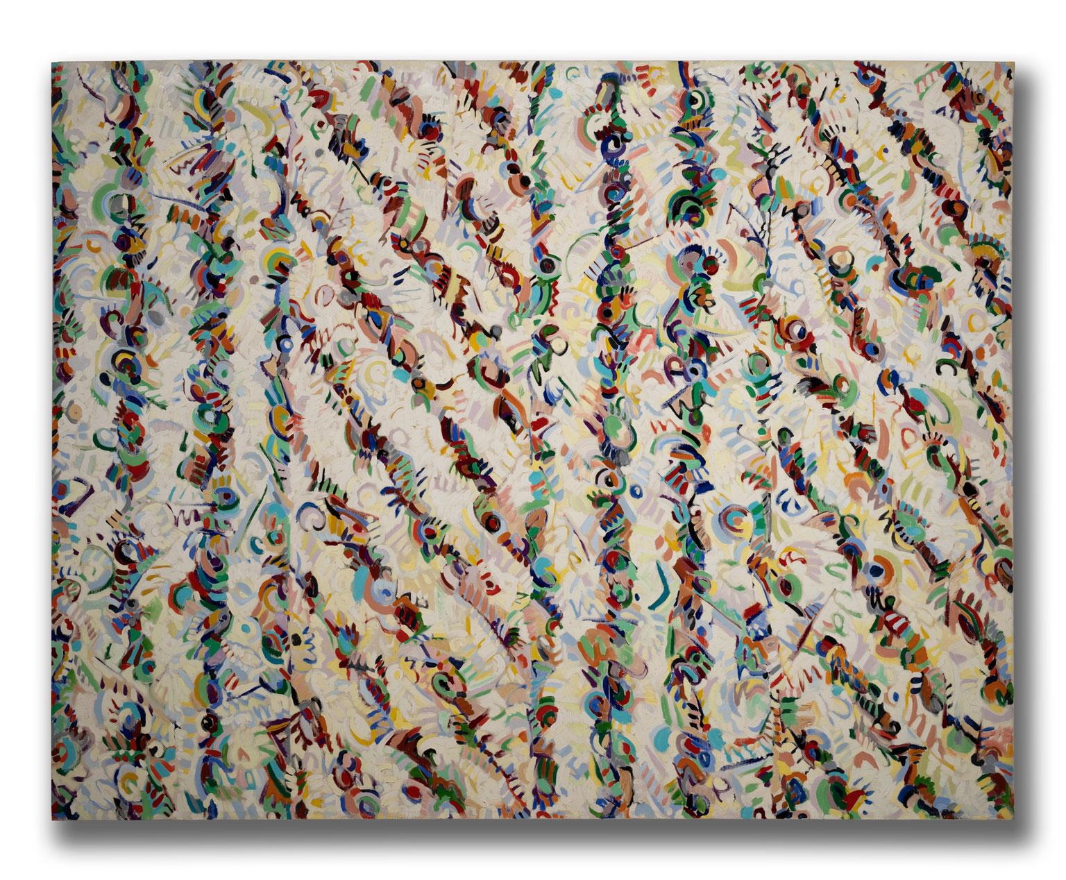Peinture à l'huile abstraite massive de 7 pieds sur toile d'Ed Gilliam, exposition sans cadre en vente 1
