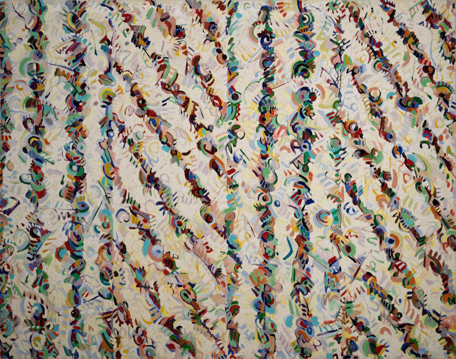 Peinture à l'huile abstraite massive de 7 pieds sur toile d'Ed Gilliam, exposition sans cadre