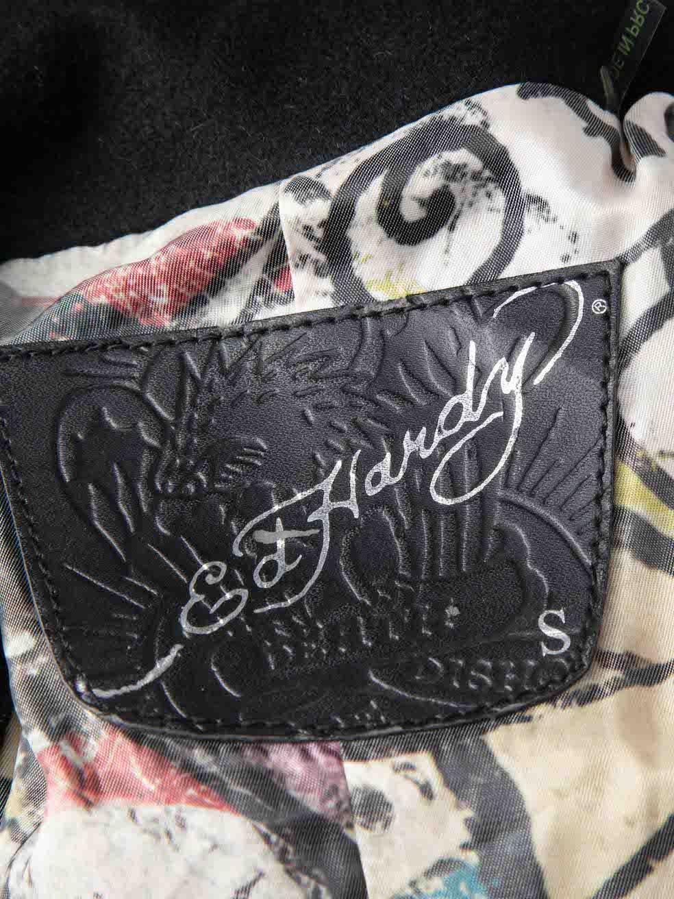Ed Hardy Women's Black Chain Shoulder Detail Military Coat 2