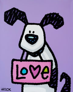 "L'amour Acrylique sur toile 30x20 pouces