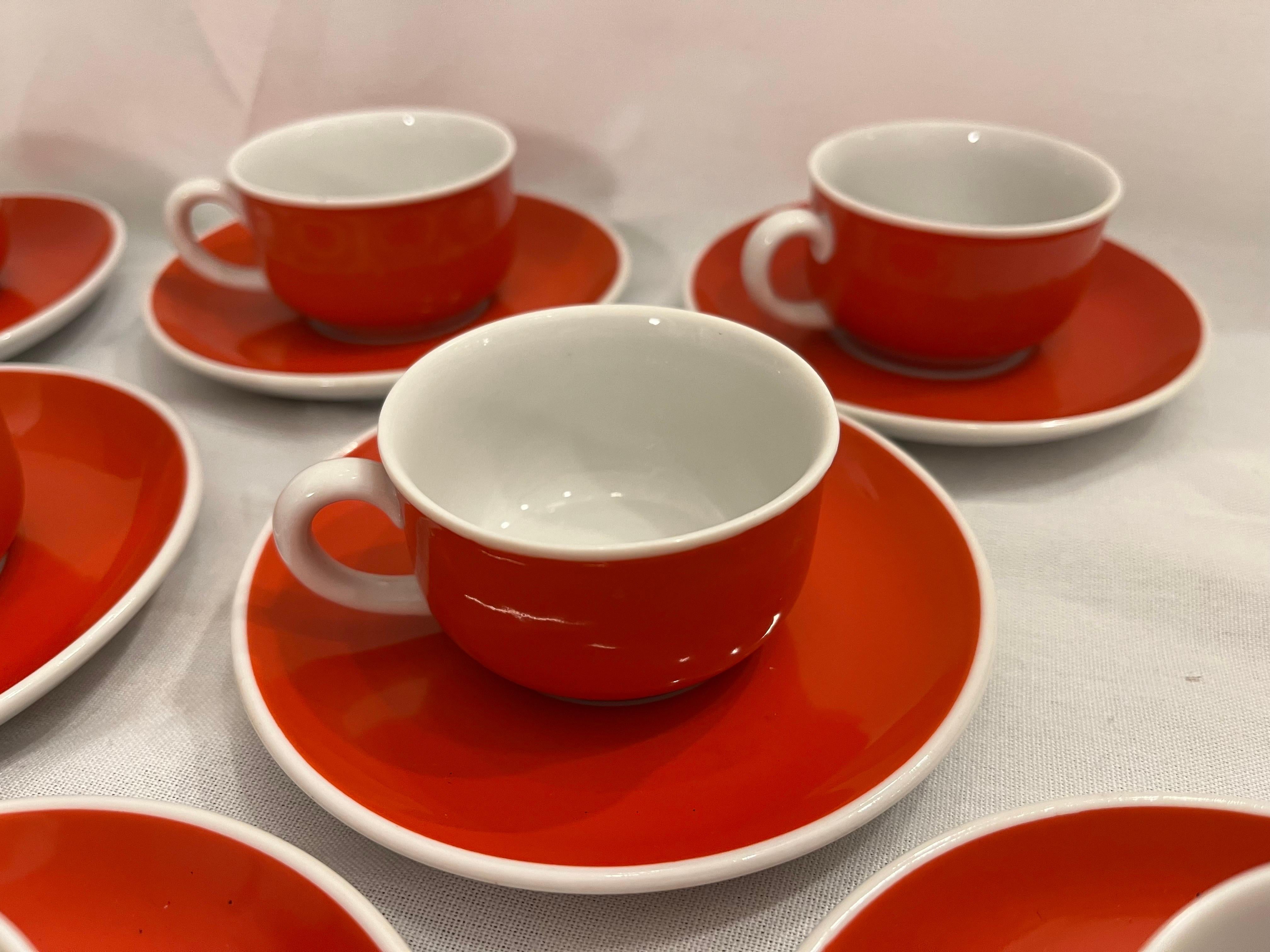Ed Langbein and Richard Ginori Italian Espresso Cups and Saucers Set of Eight 3