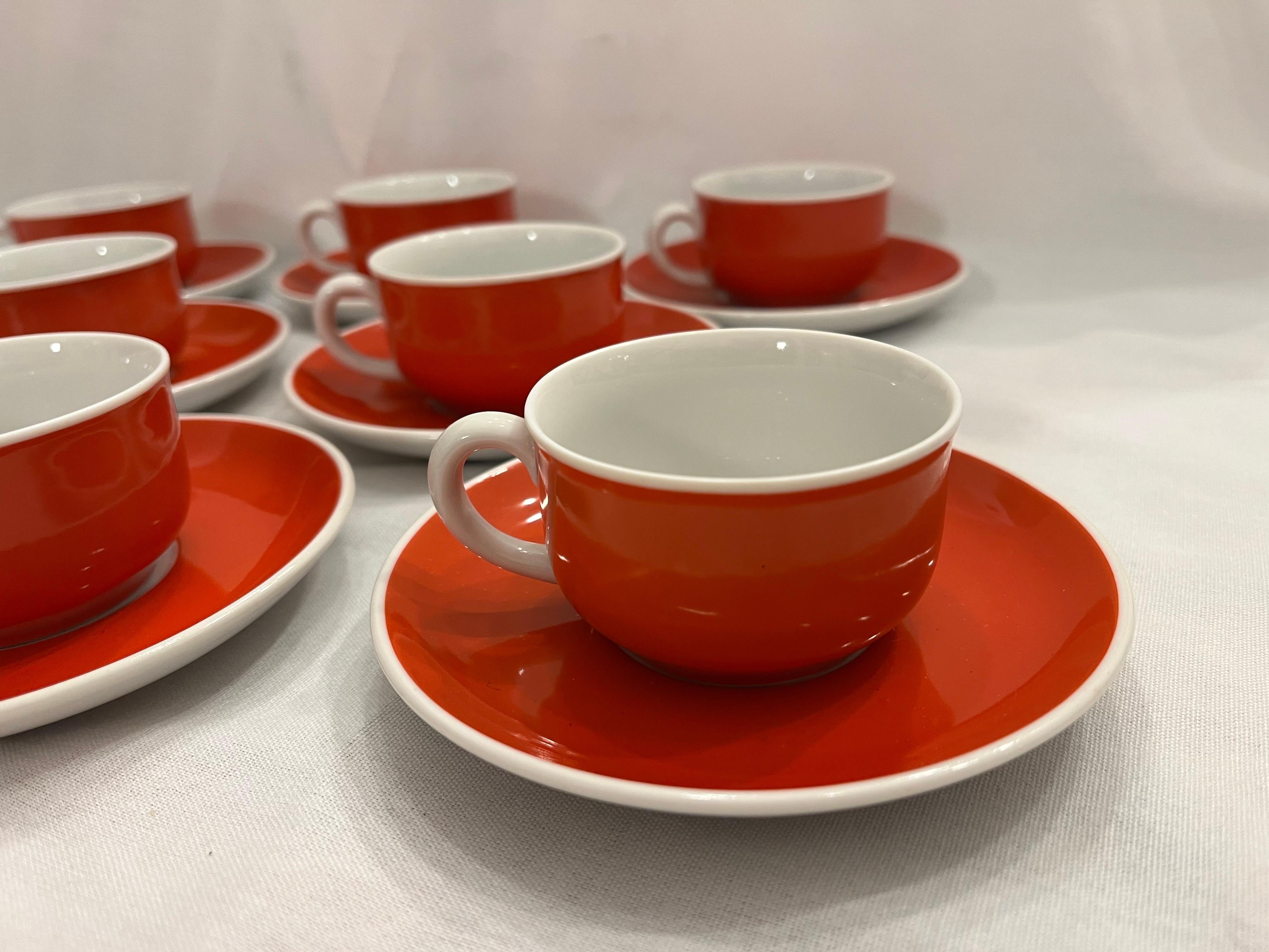 Ed Langbein and Richard Ginori Italian Espresso Cups and Saucers Set of Eight 5