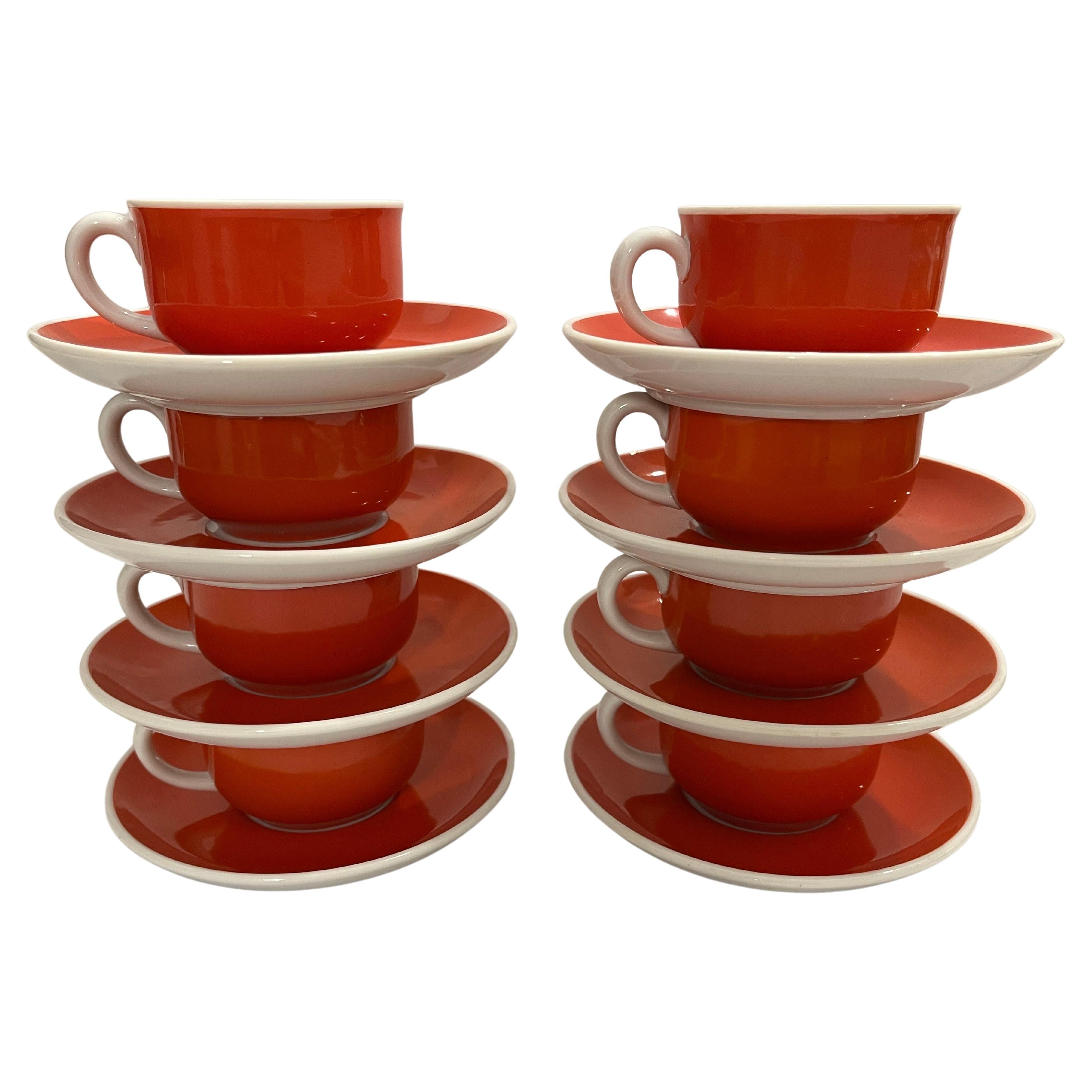 Ed Langbein and Richard Ginori Italian Espresso Cups and Saucers Set of Eight