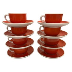 Ed Langbein and Richard Ginori Italian Espresso Cups and Saucers Set of Eight